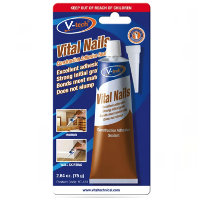 V-TECH VITAL NAILS Construction Adhesive Sealant 75g VT-133